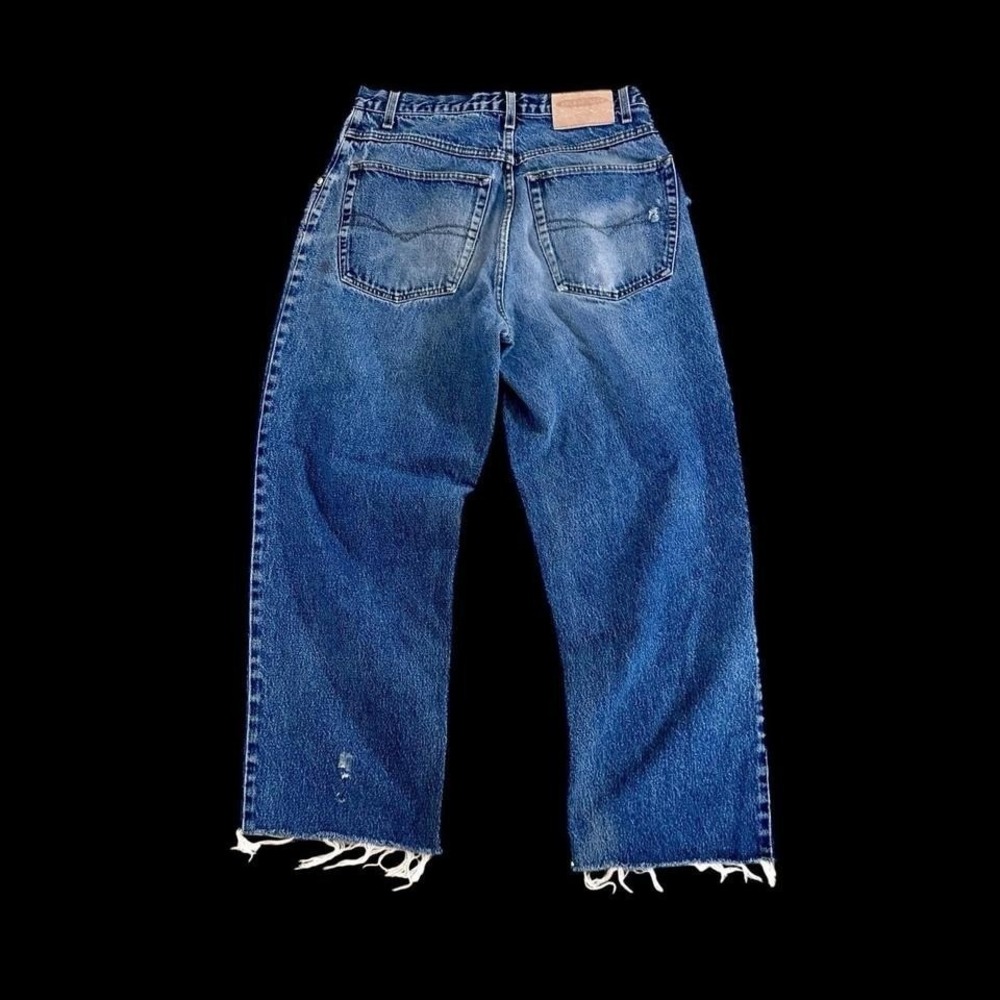 Vintage Y2K Anchor Blue Baggy Dark Blue Denim Jeans Sz 30x28 90s Wide Leg‎
